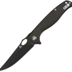 Navaja QSP Knife Gavial Linerlock Brown Micarta QS126-D2
