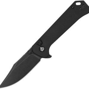 Navaja QSP Knife Grebe Button Lock Black G10 QS147C2