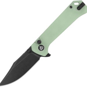 Navaja QSP Knife Grebe Button Lock Jade G10 QS147D2