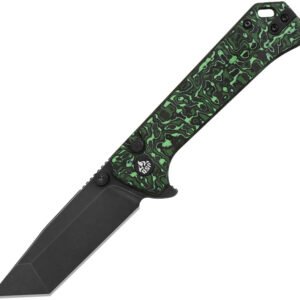 Navaja QSP Knife Grebe T Button Lock Green CF QS148G2