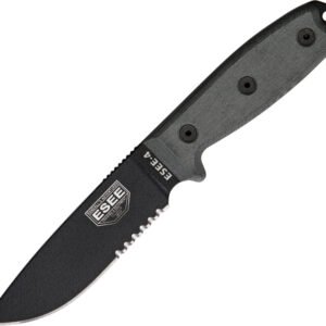 Cuchillo ESEE Model 4 Part Serrated ESEE-4S-MB