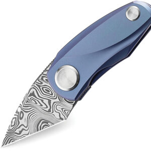 Navaja Bestech Knives Tulip Framelock Damasteel Blu BT1913G