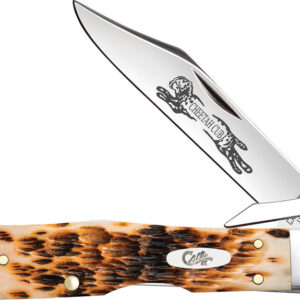 Navaja Case Cutlery Cheetah Cub Amber Bone 10812