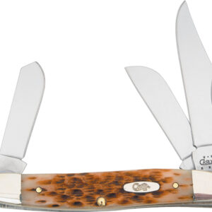 Navaja Case Cutlery Large Stockman Amber Bone 00128