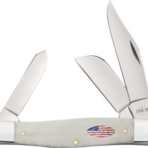 Navaja Case Cutlery Lg Stockman Natural Bone 14093