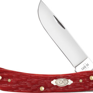 Navaja Case Cutlery Sod Buster Jr Dark Red Bone 31945