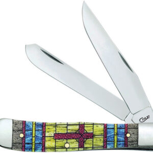 Navaja Case Cutlery Trapper Stained Glass Cross 38713