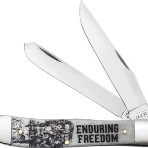 Navaja Case Cutlery Enduring Freedom Trapper Bone 50955