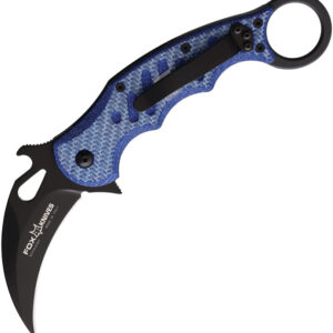 Navaja Fox Karambit Linerlock Blue Twill 479BLT