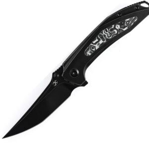 Navaja Kansept Knives Baku Linerlock Blk/White CF K1056A6