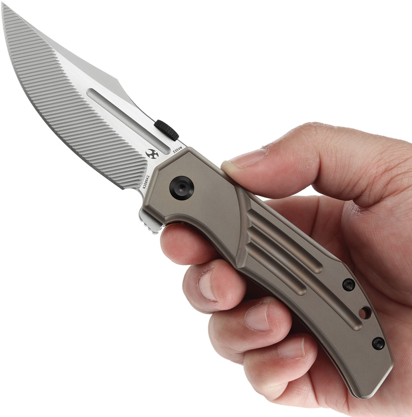 Navaja Kansept Knives Orion Framelock Bronze Ti K1089A2 - Image 5