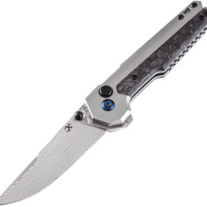 Navaja Kansept Knives EDC Tac Button Lock Damascus K2009A3