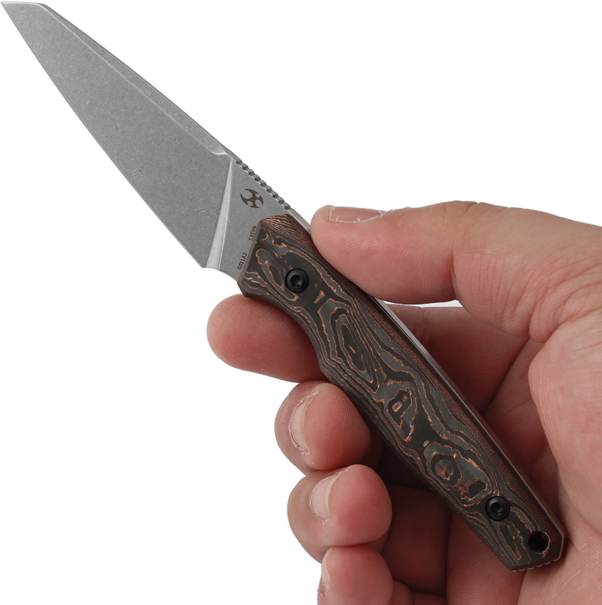 Navaja Kansept Knives Parr Fixed Blade Copper Cf G011A2 - Image 4