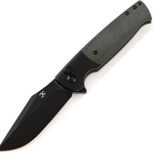 Navaja Kansept Knives Shikari SBL Button Lock Grn T2027B3