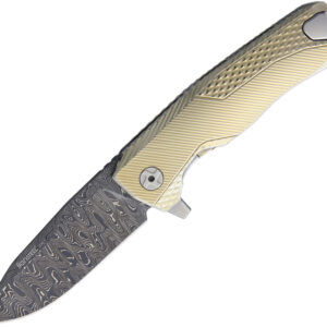 Navaja LionSTEEL ROK Titanium Framelock Gold ROK DD GL