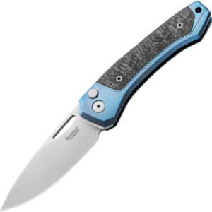 Navaja LionSTEEL Twain Button Lock CF Blue TW BL CF
