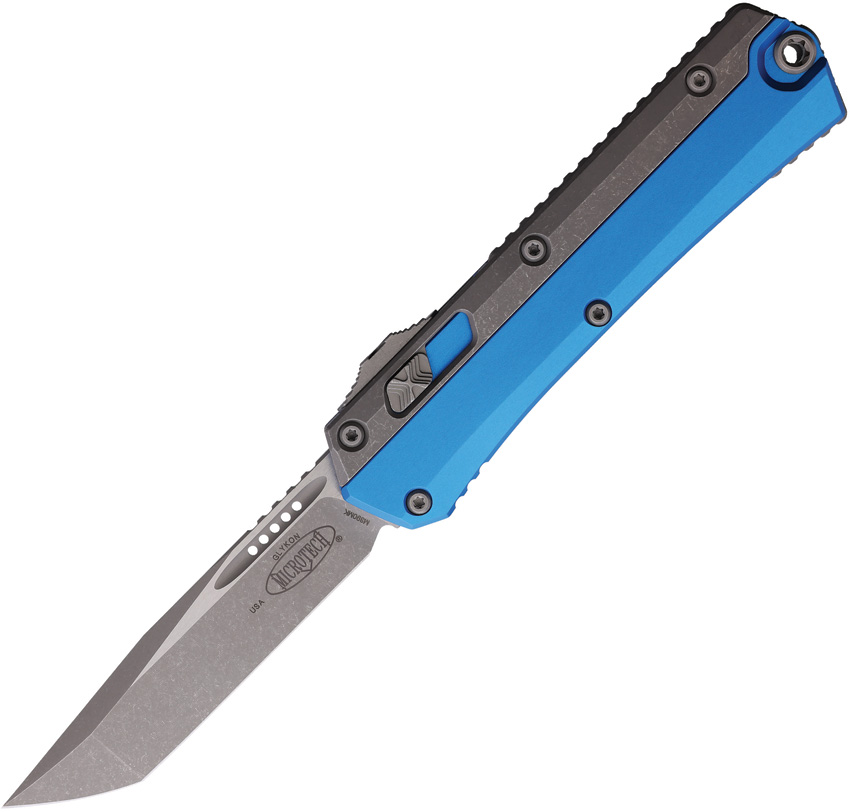 Navaja automática Microtech Auto Glykon T/E OTF AP Blue 185-10APBL