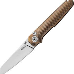 Navaja MKM-Maniago Knife Makers Miura Button Lock Ti Bronze MK MI-TBR