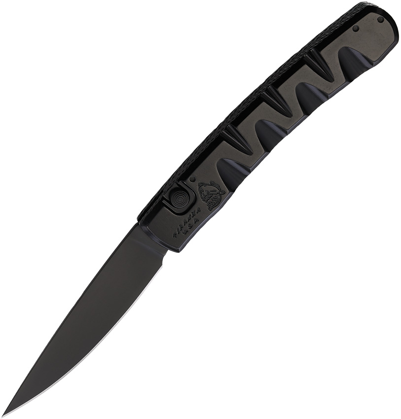 Navaja automática Piranha Knives Auto Virus Button Lock Black P-15BKT
