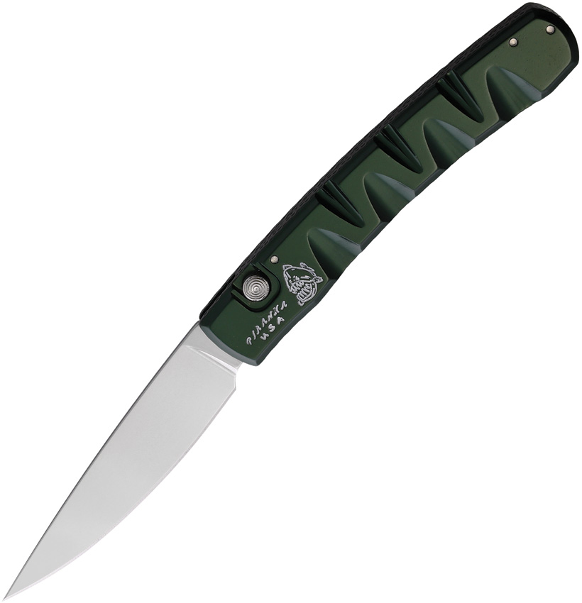 Navaja automática Piranha Knives Auto Virus Button Lock Grn P-15G