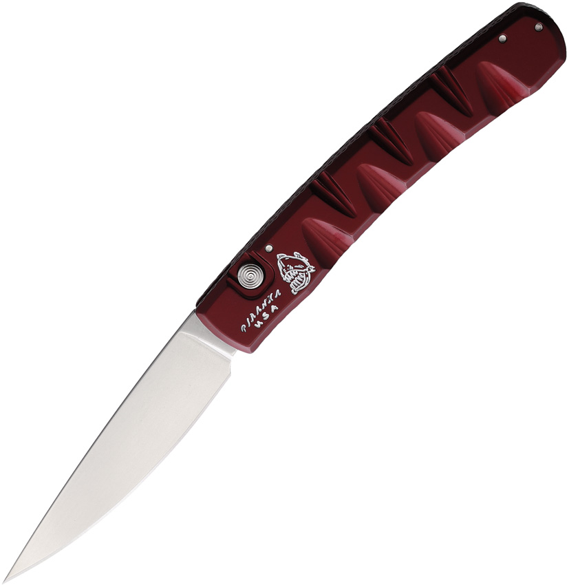 Navaja automática Piranha Knives Auto Pocket Button Lock Red P-15R