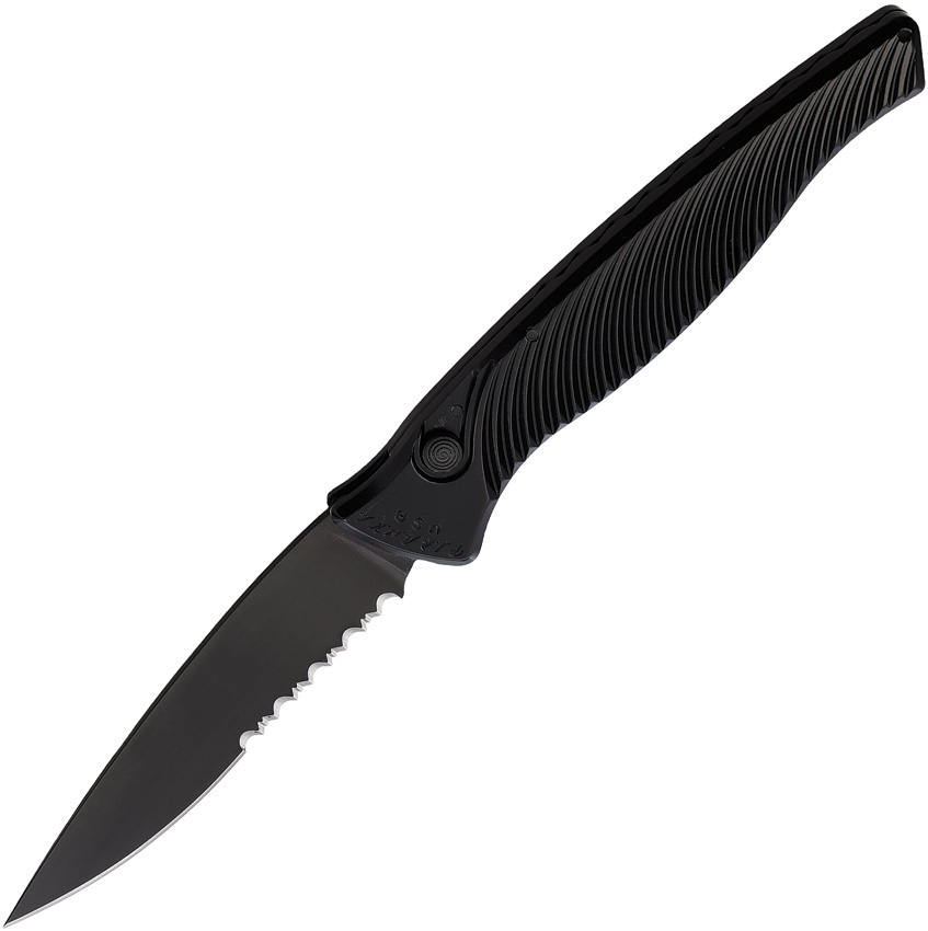Navaja automática Piranha Knives Auto DNA Button Lock Black P-16BKTS