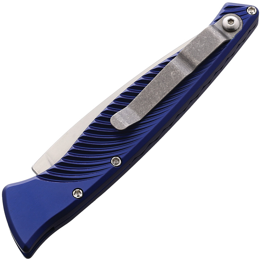 Navaja automática Piranha Knives Auto DNA Button Lock Blue P-16B - Image 2