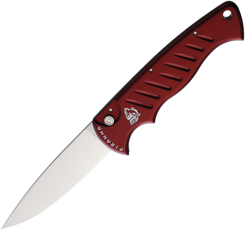 Navaja automática Piranha Knives Auto Pocket Button Lock Red P-1R