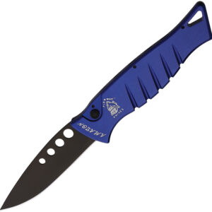 Navaja automática Piranha Knives Auto Amazon Button Lock Blu P-3BT