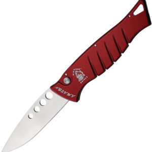 Navaja automática Piranha Knives Auto Amazon Button Lock Red P-3R