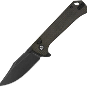 Navaja QSP Knife Grebe Button Lock Brown QS147A2