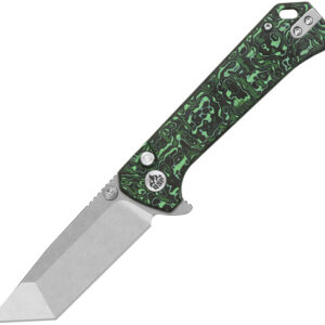 Navaja QSP Knife Grebe T Button Lock Green CF QS148G1