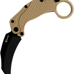 Navaja Reate Knives EXO-K Button Lock Tan EXO-K TAN BLK PVD