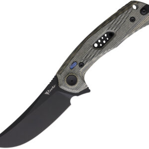 Navaja Reate Knives PL-7 Pivot Lock Blk/Grn Mic PL7 GRN BLACK MICARTA BLK