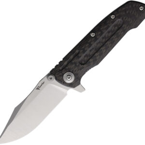 Navaja Reate Knives 9D-V2 Framelock CF REA203 9D V2 TI SATIN BLUE