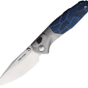 Navaja Real Steel Hoeft Button Lock Blue G10 7901DB