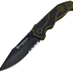 Navaja Smith & Wesson Linerlock A/O Green/Black 1100058