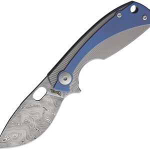 Navaja Viper Lille Framelock Damascus Blue VA5964TIBL