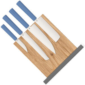 Set De Cuchillos Butterfork Modern Kitchen Set W/Stand Blu Bf01-Ws-Bu