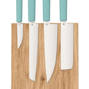 Set De Cuchillos Butterfork Modern Kitchen Set W/Stand Grn Bf01-Ws-Mt