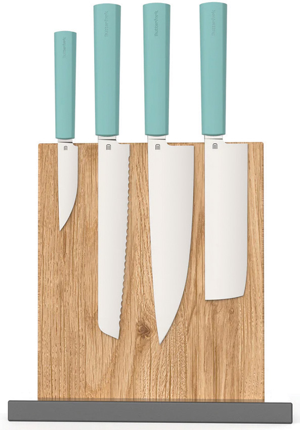 Set De Cuchillos Butterfork Modern Kitchen Set W/Stand Grn Bf01-Ws-Mt