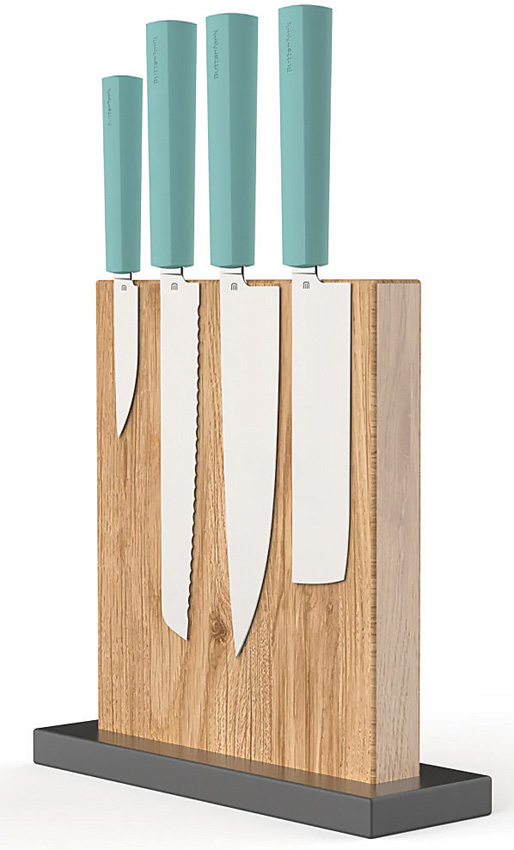 Set De Cuchillos Butterfork Modern Kitchen Set W/Stand Grn Bf01-Ws-Mt - Image 2