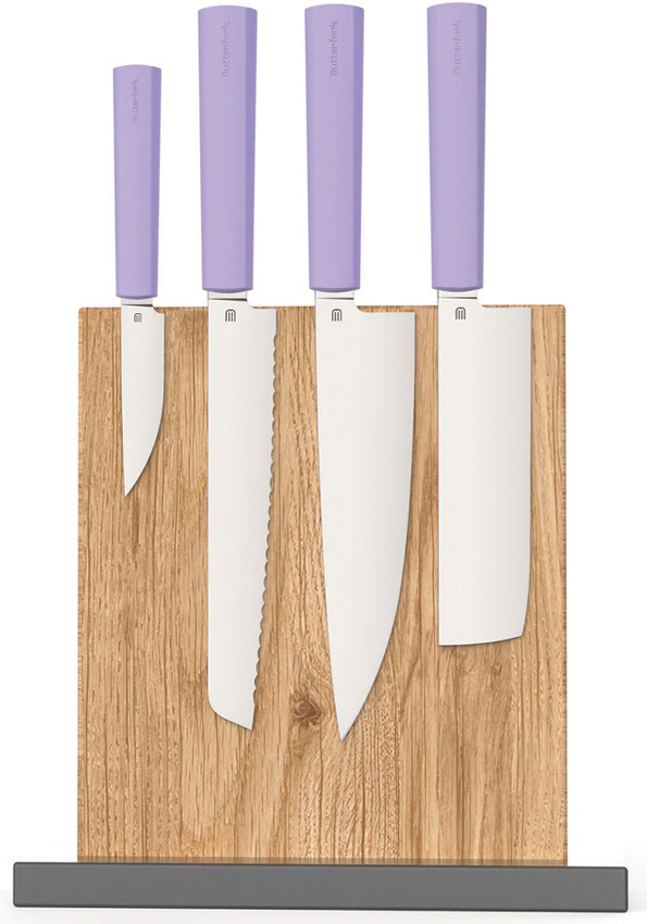 Set De Cuchillos Butterfork Modern Kitchen Set W/Stand Ppl Bf01-Ws-Pp