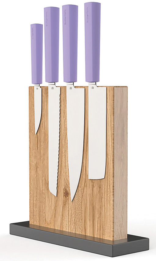 Set De Cuchillos Butterfork Modern Kitchen Set W/Stand Ppl Bf01-Ws-Pp - Image 2