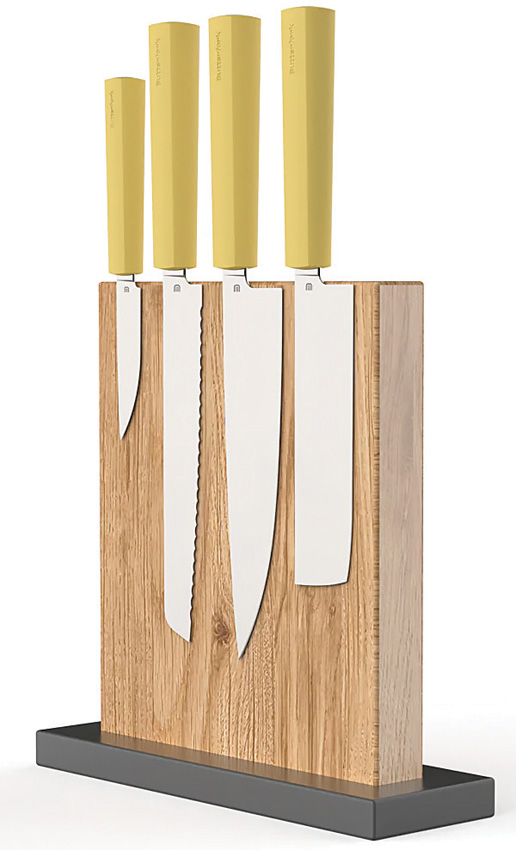 Set De Cuchillos Butterfork Modern Kitchen Set W/Stand Yl Bf01-Ws-Yl - Image 2