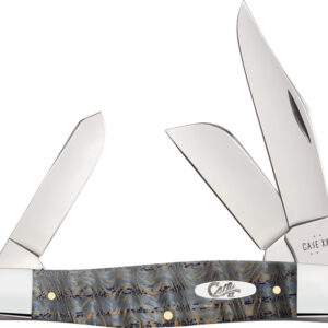 Navaja Case Cutlery Lg Stockman Blue Curley Oak 47493