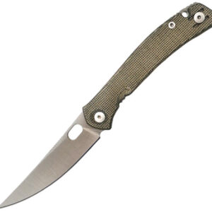 Navaja Giant Mouse ACE Bleecker Linerlock Grn BLEECKER-GREEN-CANVAS-MICARTA