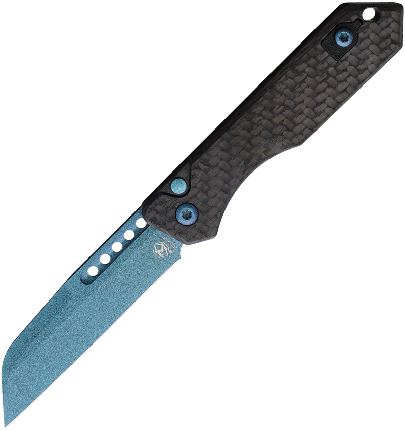 Navaja Automática Heretic Knives Auto Jinn Button Lock Cf Teal H113-Mt-Cf