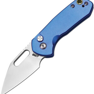 Navaja CJRB Mini Pyrite Button Lock Blue J1933-Bu