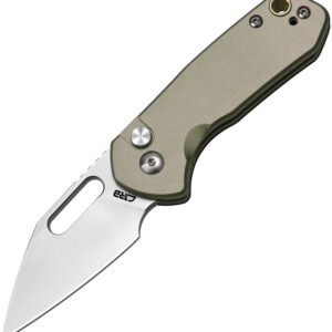 Navaja CJRB Mini Pyrite Button Lock Green J1933-Gn